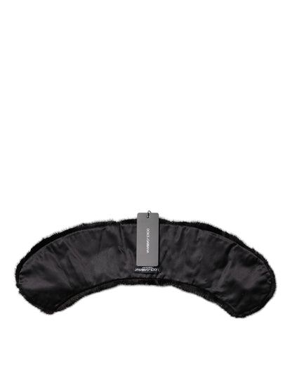 Dolce & Gabbana Black Fur Shawl Neck Wrap Cover Collar Scarf by Dolce & Gabbana