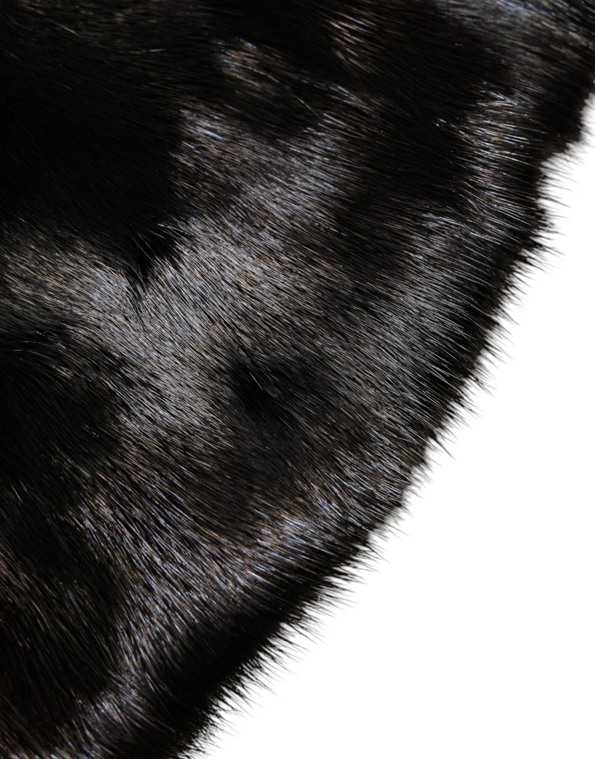 Dolce & Gabbana Black Fur Shawl Neck Wrap Cover Collar Scarf by Dolce & Gabbana