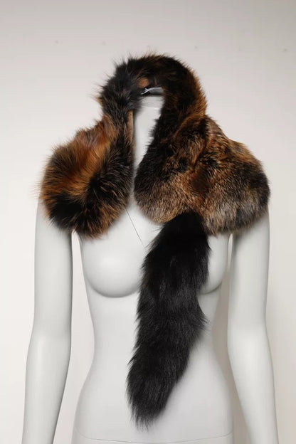 Dolce & Gabbana Brown Red Fox Fur Neck Warmer Winter Scarf by Dolce & Gabbana