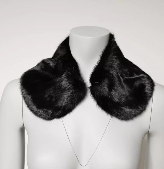 Dolce & Gabbana Black Fur Shawl Neck Wrap Cover Collar Scarf by Dolce & Gabbana