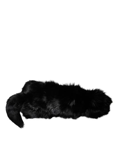 Dolce & Gabbana Black Fox Fur Neck Wrap Warmer Winter Scarf by Dolce & Gabbana