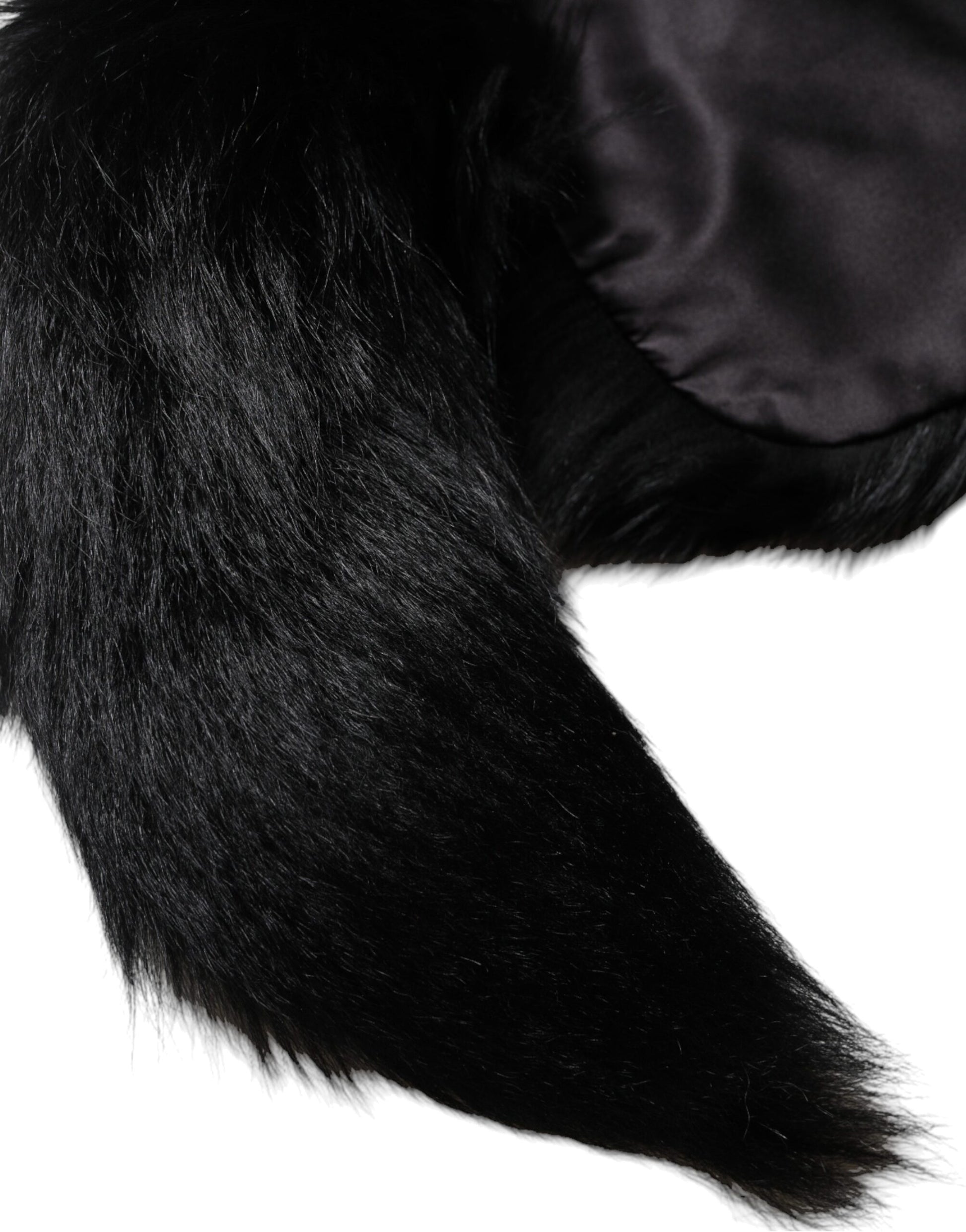 Dolce & Gabbana Black Fox Fur Neck Wrap Warmer Winter Scarf by Dolce & Gabbana