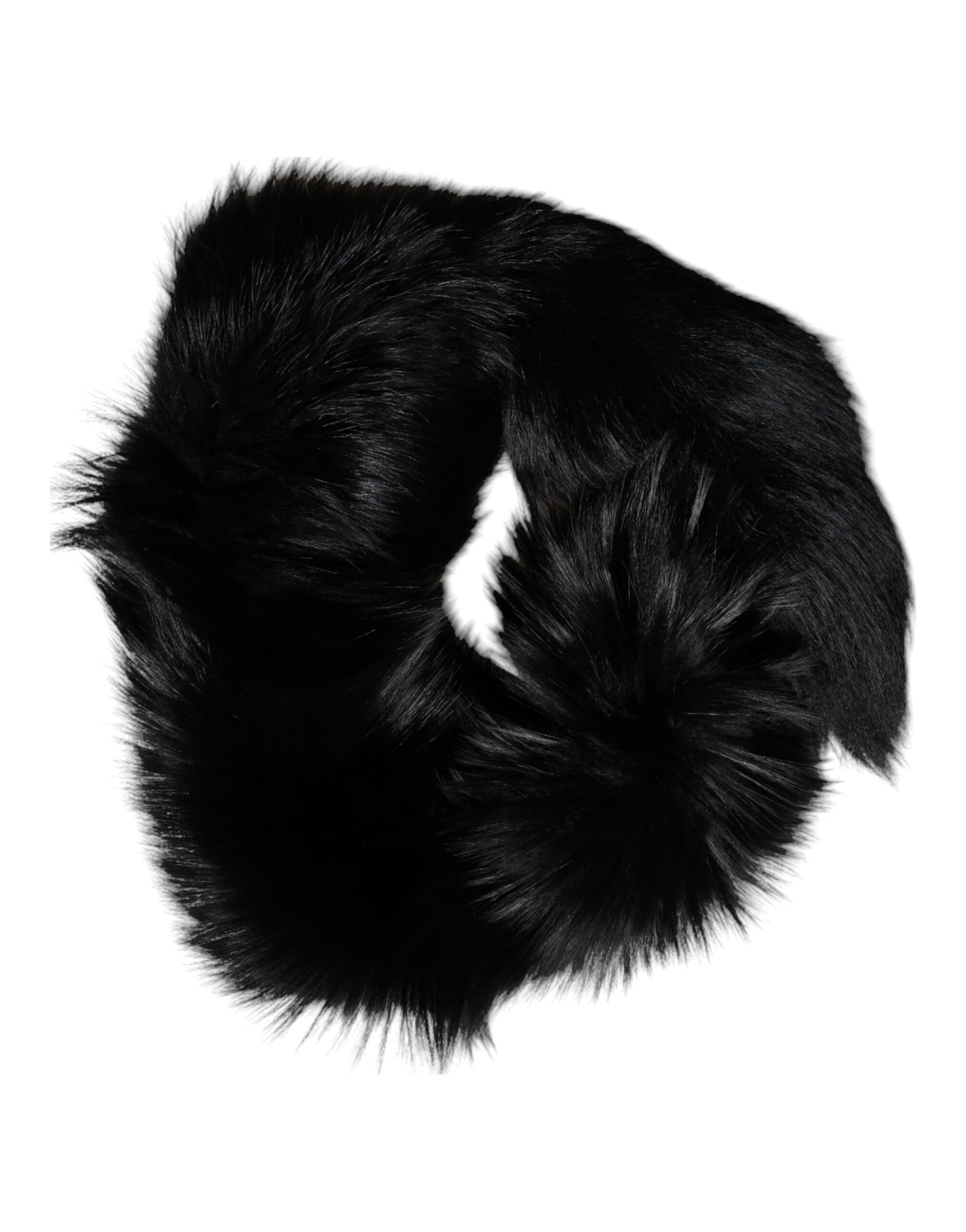 Dolce & Gabbana Black Fox Fur Neck Wrap Warmer Winter Scarf by Dolce & Gabbana