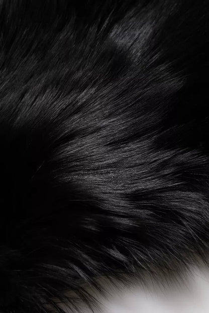 Dolce & Gabbana Black Fox Fur Neck Wrap Warmer Winter Scarf by Dolce & Gabbana