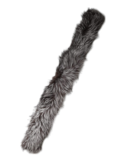 Dolce & Gabbana Gray Fox Fur Neck Wrap Warmer Winter Scarf by Dolce & Gabbana