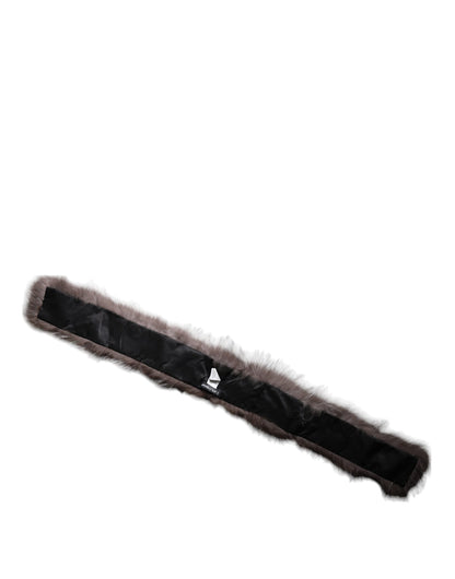 Dolce & Gabbana Gray Fox Fur Neck Wrap Warmer Winter Scarf by Dolce & Gabbana
