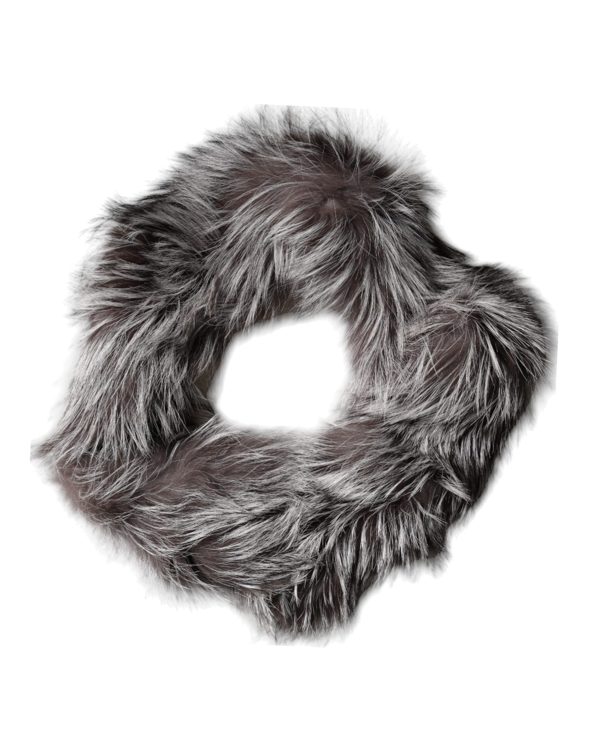 Dolce & Gabbana Gray Fox Fur Neck Wrap Warmer Winter Scarf by Dolce & Gabbana
