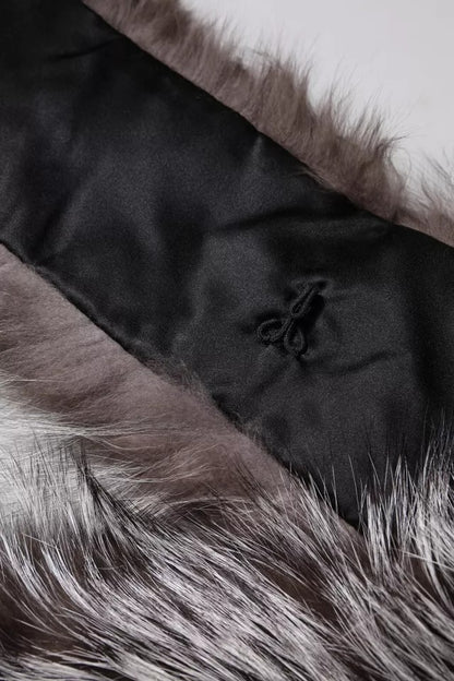 Dolce & Gabbana Gray Fox Fur Neck Wrap Warmer Winter Scarf by Dolce & Gabbana