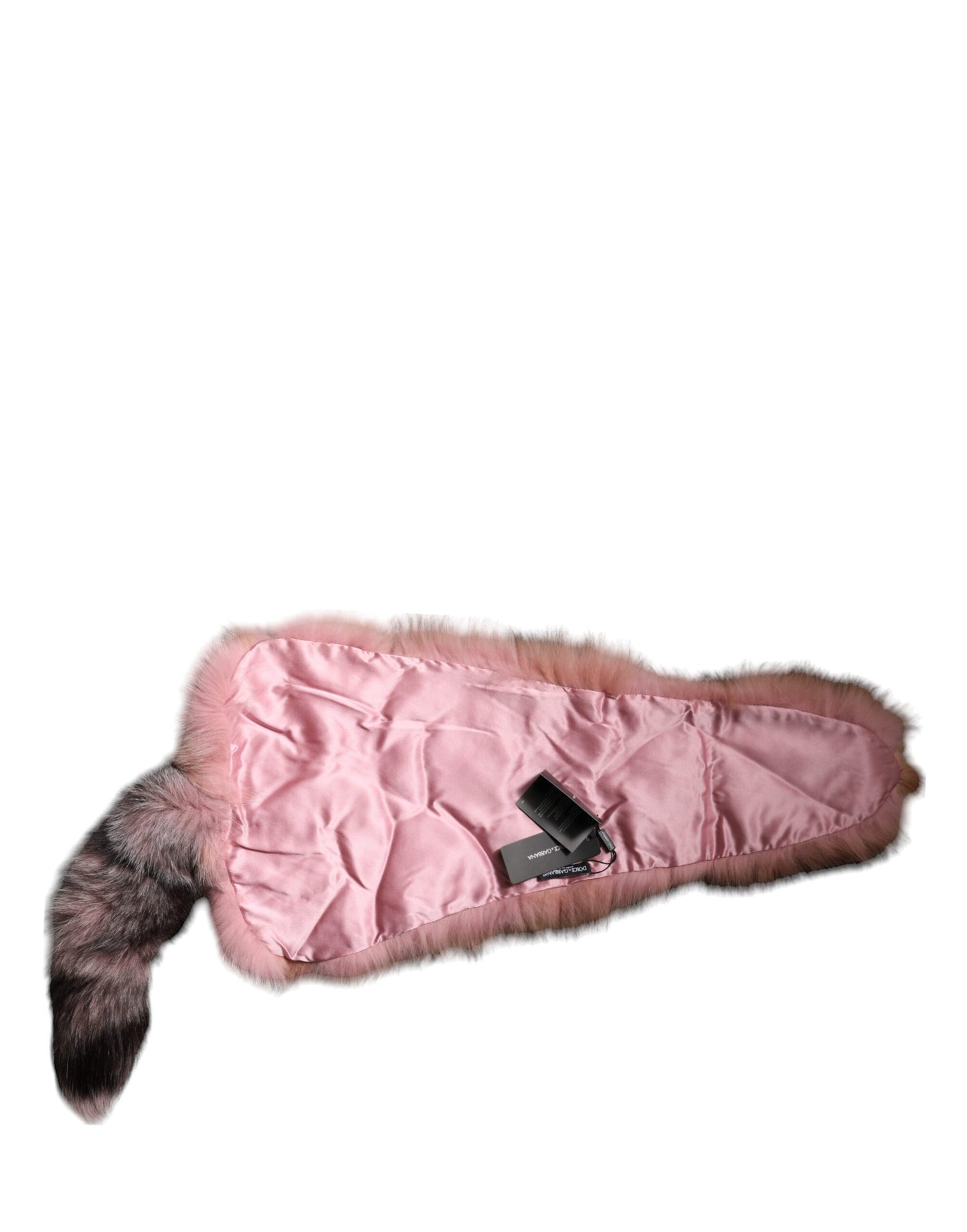 Dolce & Gabbana Pink Frost Fox Fur Neck Warmer Winter Scarf by Dolce & Gabbana