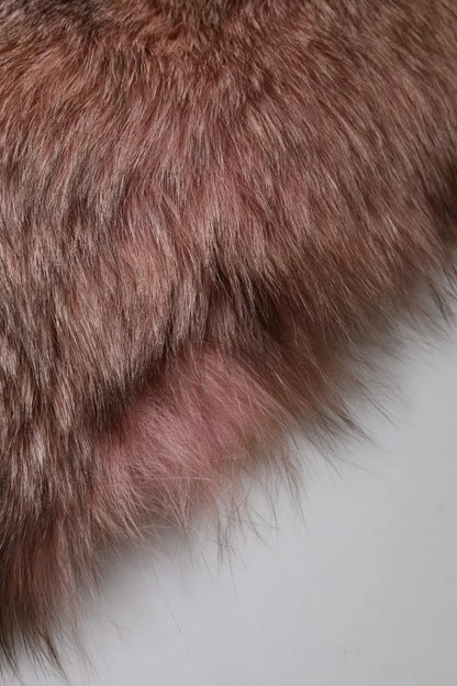 Dolce & Gabbana Pink Frost Fox Fur Neck Warmer Winter Scarf by Dolce & Gabbana
