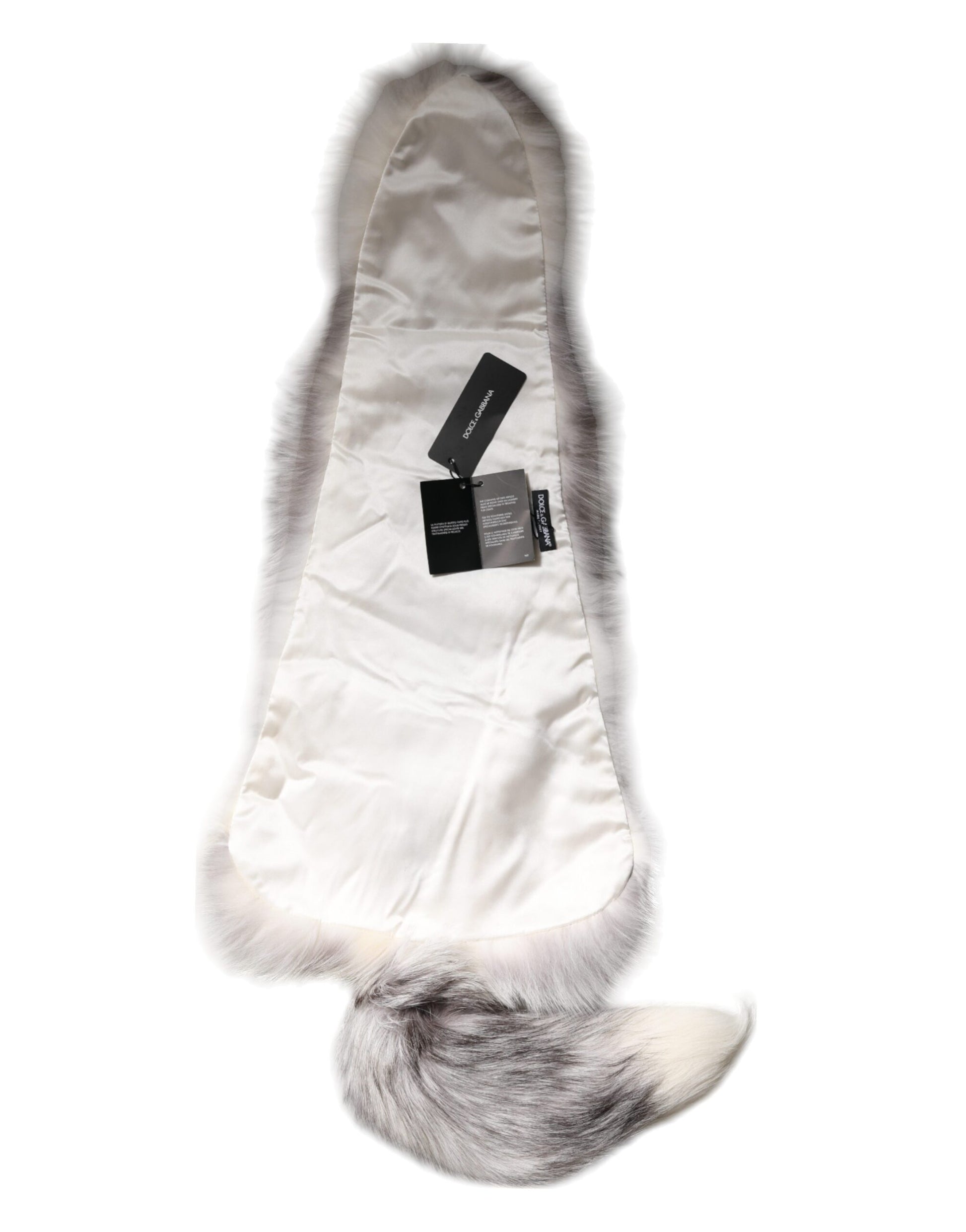 Dolce & Gabbana White Fox Fur Neck Wrap Warmer Winter Scarf by Dolce & Gabbana