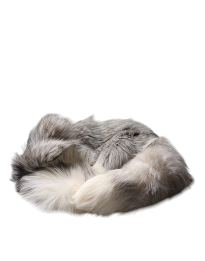 Dolce & Gabbana White Fox Fur Neck Wrap Warmer Winter Scarf by Dolce & Gabbana