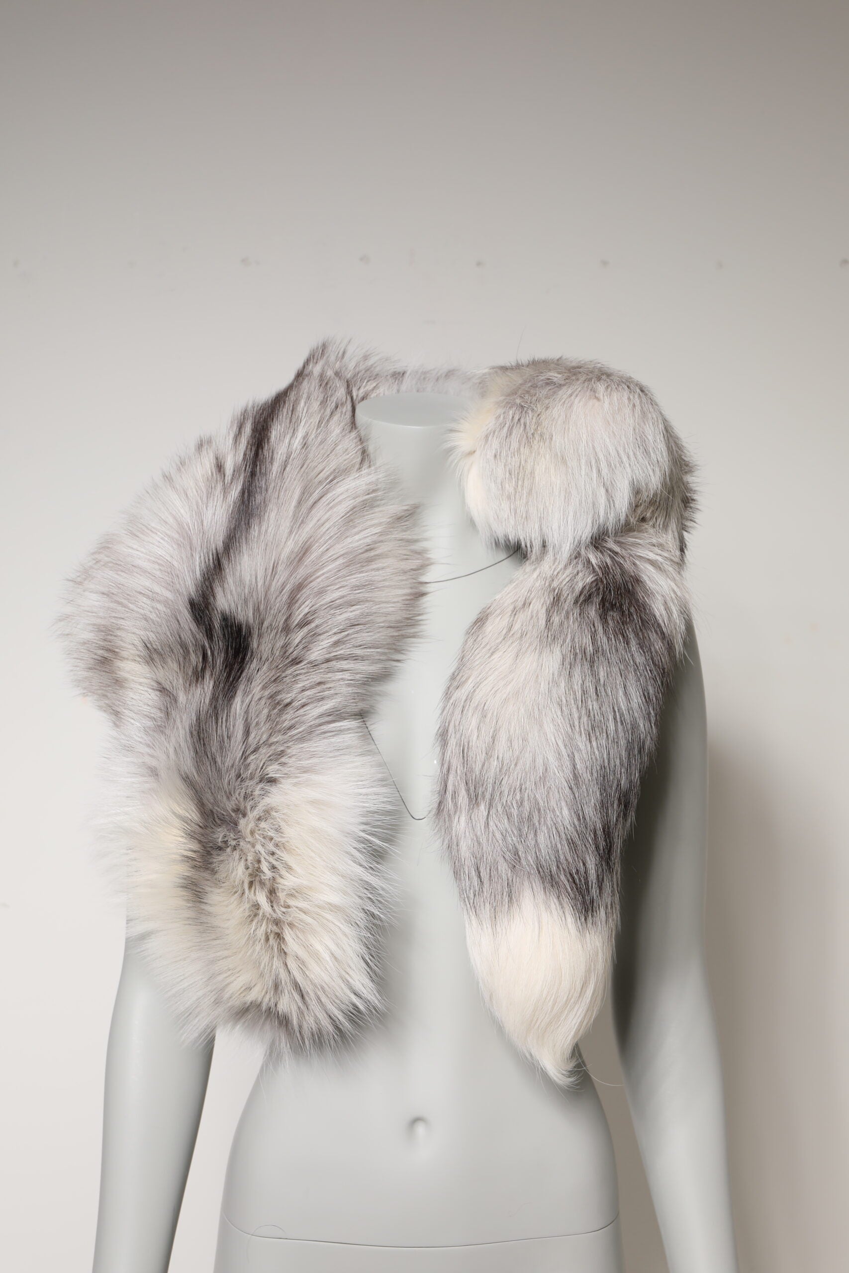 Dolce & Gabbana White Fox Fur Neck Wrap Warmer Winter Scarf by Dolce & Gabbana