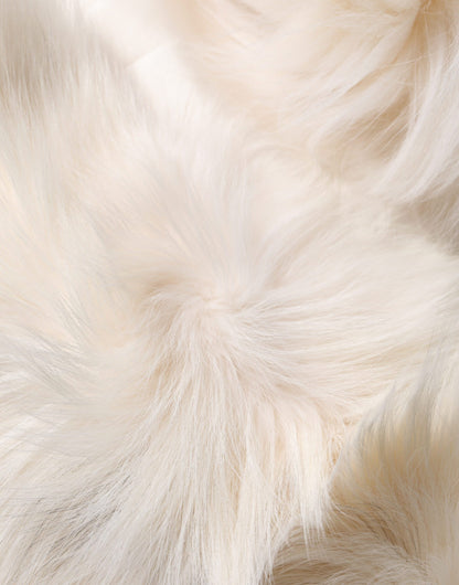 Dolce & Gabbana White Fox Fur Neck Wrap Warmer Winter Scarf by Dolce & Gabbana