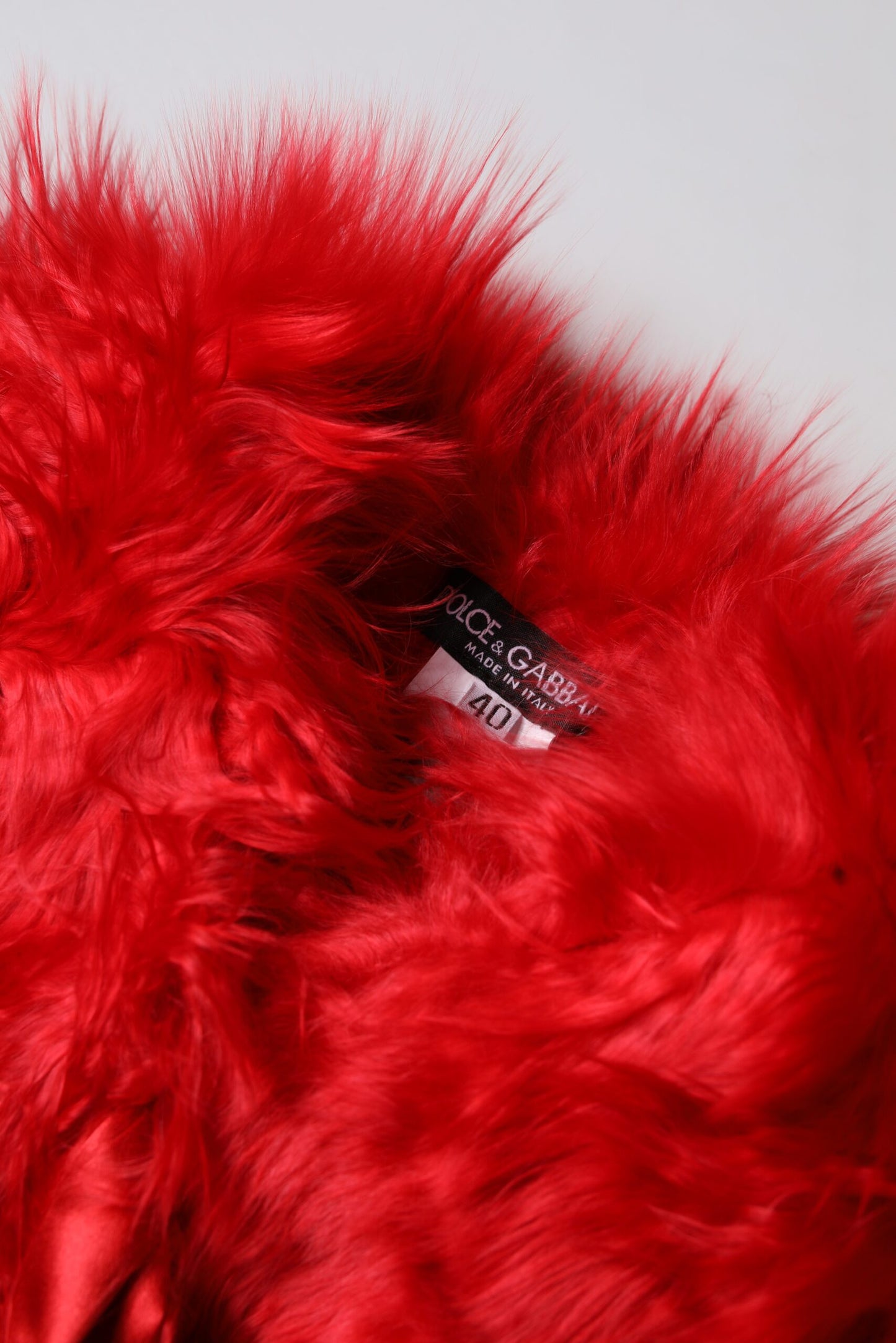 Dolce & Gabbana Red Alpaca Fur Women Neck Warmer Winter Scarf by Dolce & Gabbana