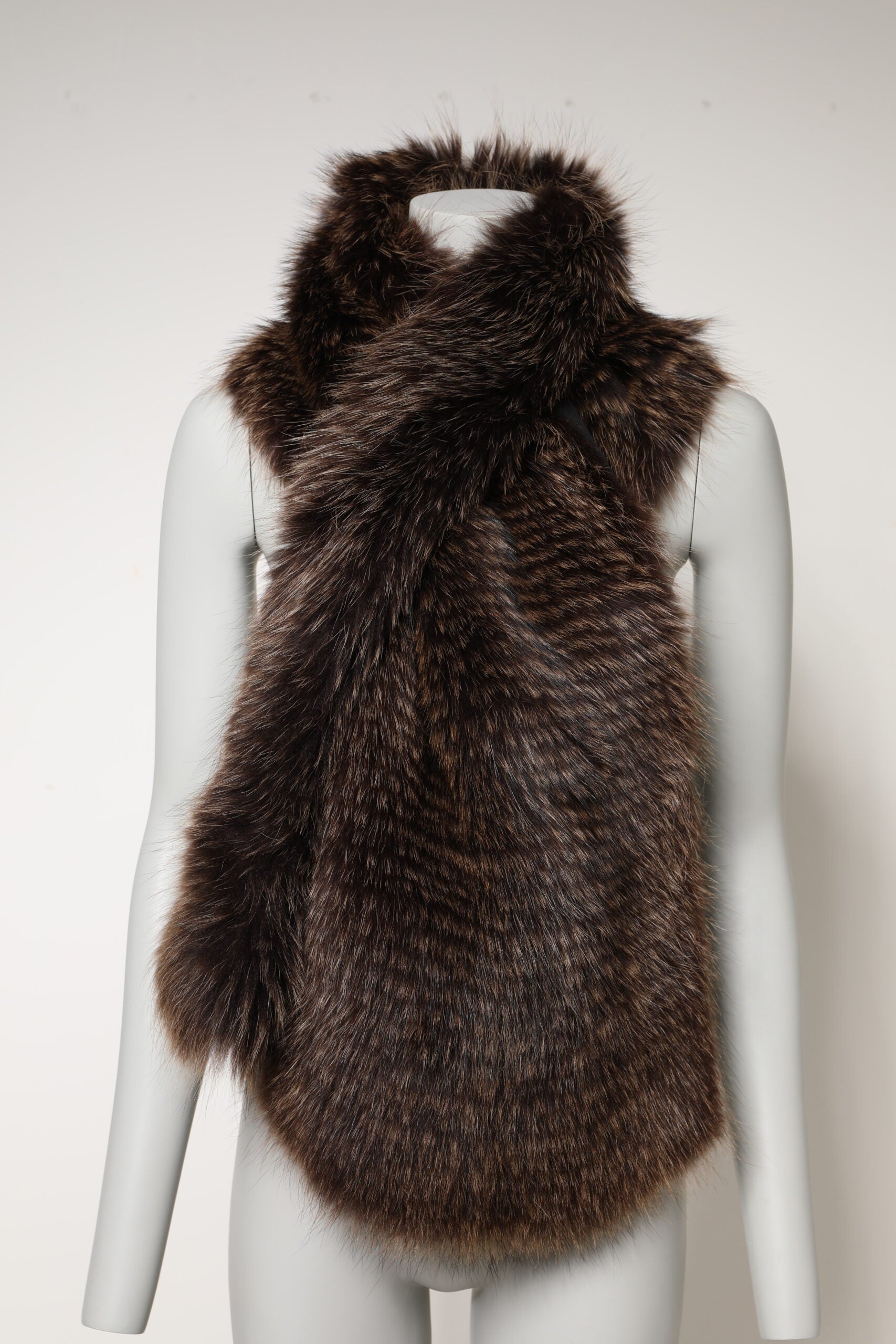 Dolce & Gabbana Brown Raccoon Fur Neck Warmer Winter Scarf by Dolce & Gabbana