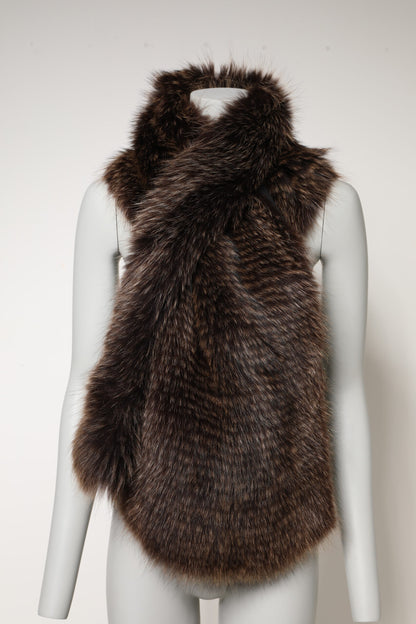 Dolce & Gabbana Brown Raccoon Fur Neck Warmer Winter Scarf by Dolce & Gabbana