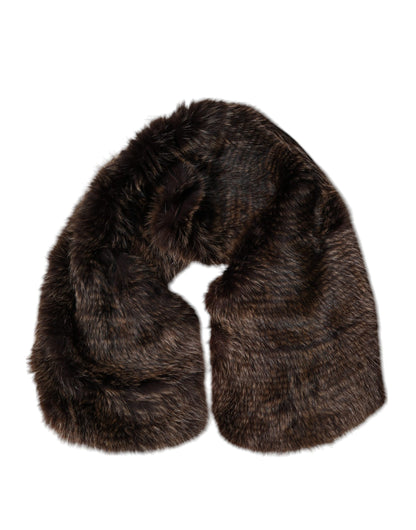Dolce & Gabbana Brown Raccoon Fur Neck Warmer Winter Scarf by Dolce & Gabbana