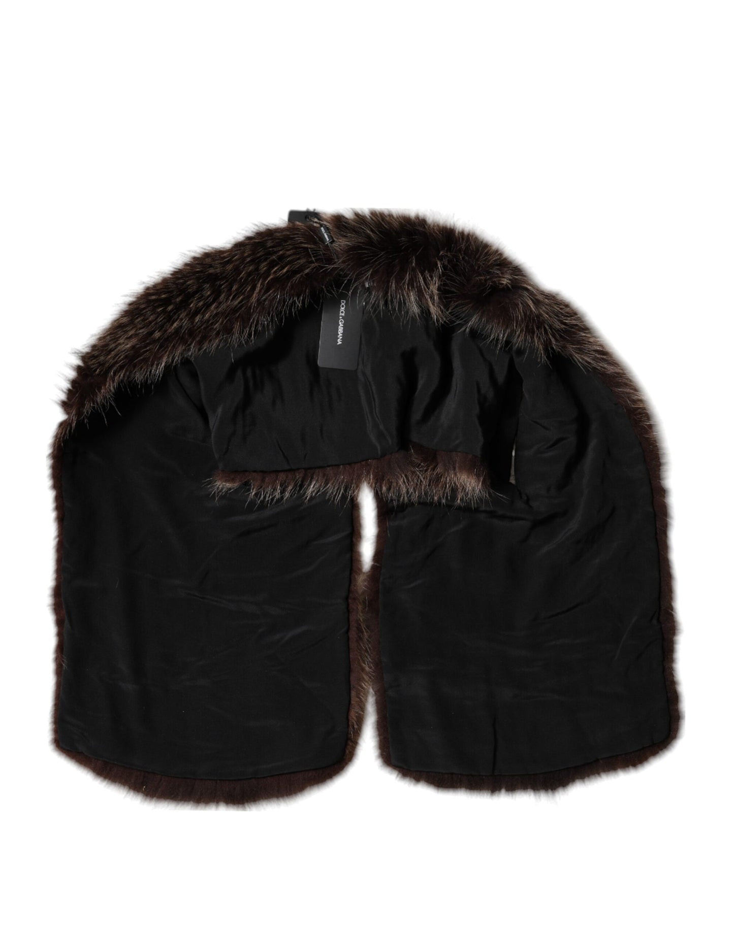 Dolce & Gabbana Brown Raccoon Fur Neck Warmer Winter Scarf by Dolce & Gabbana