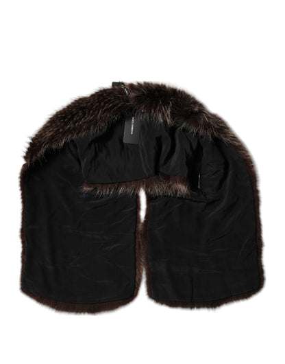 Dolce & Gabbana Brown Raccoon Fur Neck Warmer Winter Scarf by Dolce & Gabbana