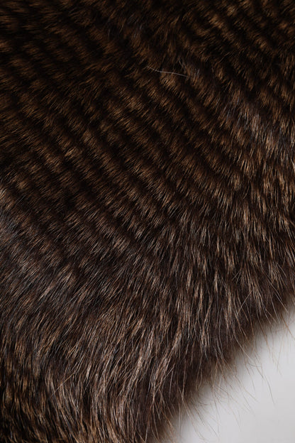 Dolce & Gabbana Brown Raccoon Fur Neck Warmer Winter Scarf by Dolce & Gabbana
