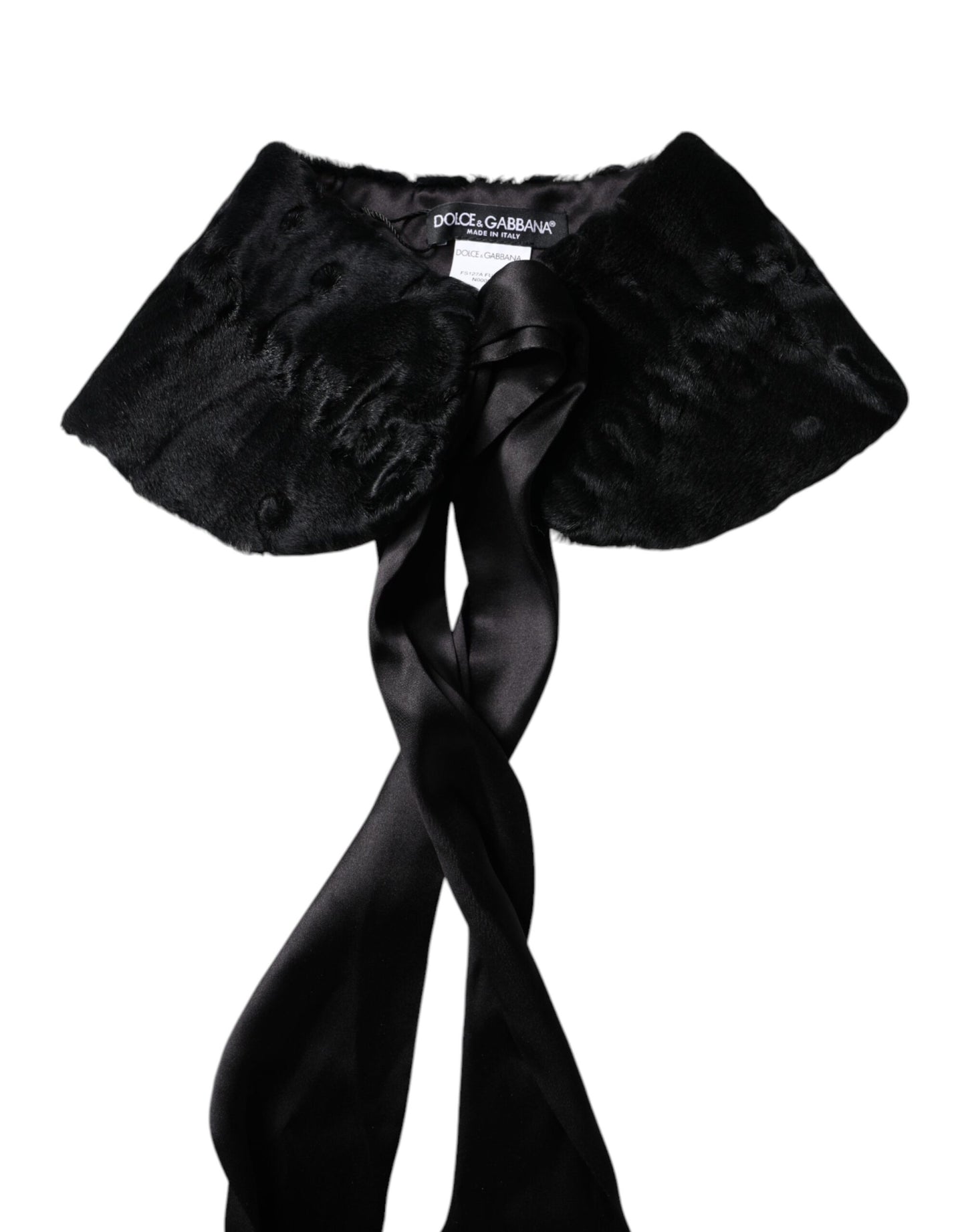 Dolce & Gabbana Black Lamb Fur Women Neck Warmer Winter Scarf by Dolce & Gabbana