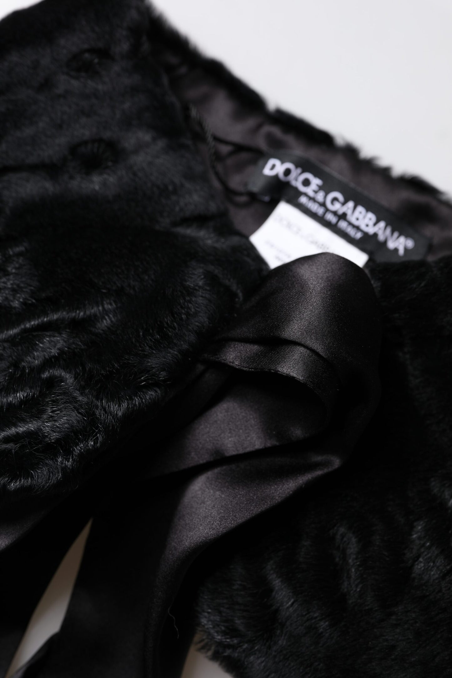 Dolce & Gabbana Black Lamb Fur Women Neck Warmer Winter Scarf by Dolce & Gabbana