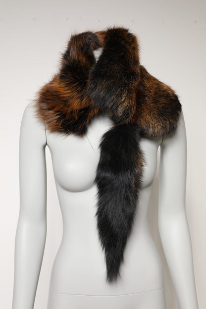 Dolce & Gabbana Brown Red Fox Fur Neck Warmer Winter Scarf by Dolce & Gabbana