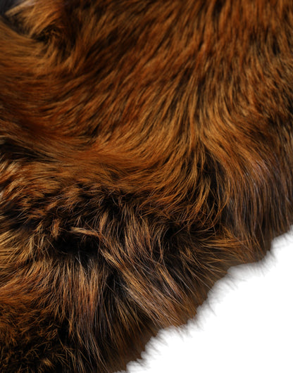 Dolce & Gabbana Brown Red Fox Fur Neck Warmer Winter Scarf by Dolce & Gabbana