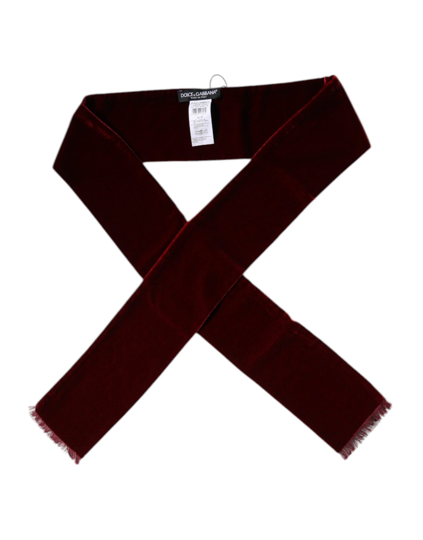 Dolce & Gabbana Bordeaux Cotton Silk Fringe Shawl Wrap Scarf by Dolce & Gabbana