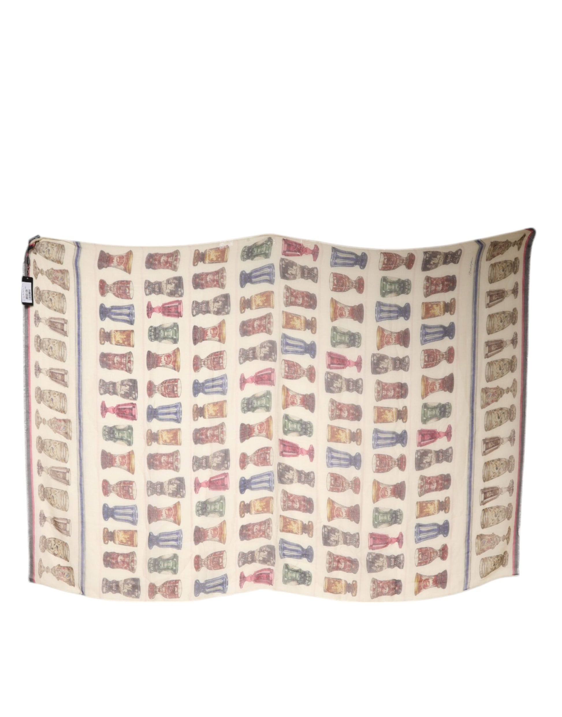 Dolce & Gabbana Multicolor Glass Cashmere Foulard Scarf by Dolce & Gabbana