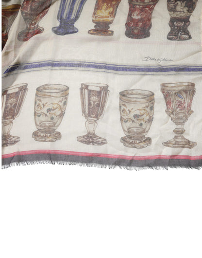 Dolce & Gabbana Multicolor Glass Cashmere Foulard Scarf by Dolce & Gabbana