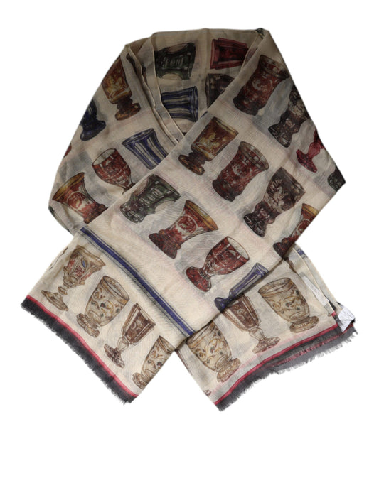 Dolce & Gabbana Multicolor Glass Cashmere Foulard Scarf by Dolce & Gabbana