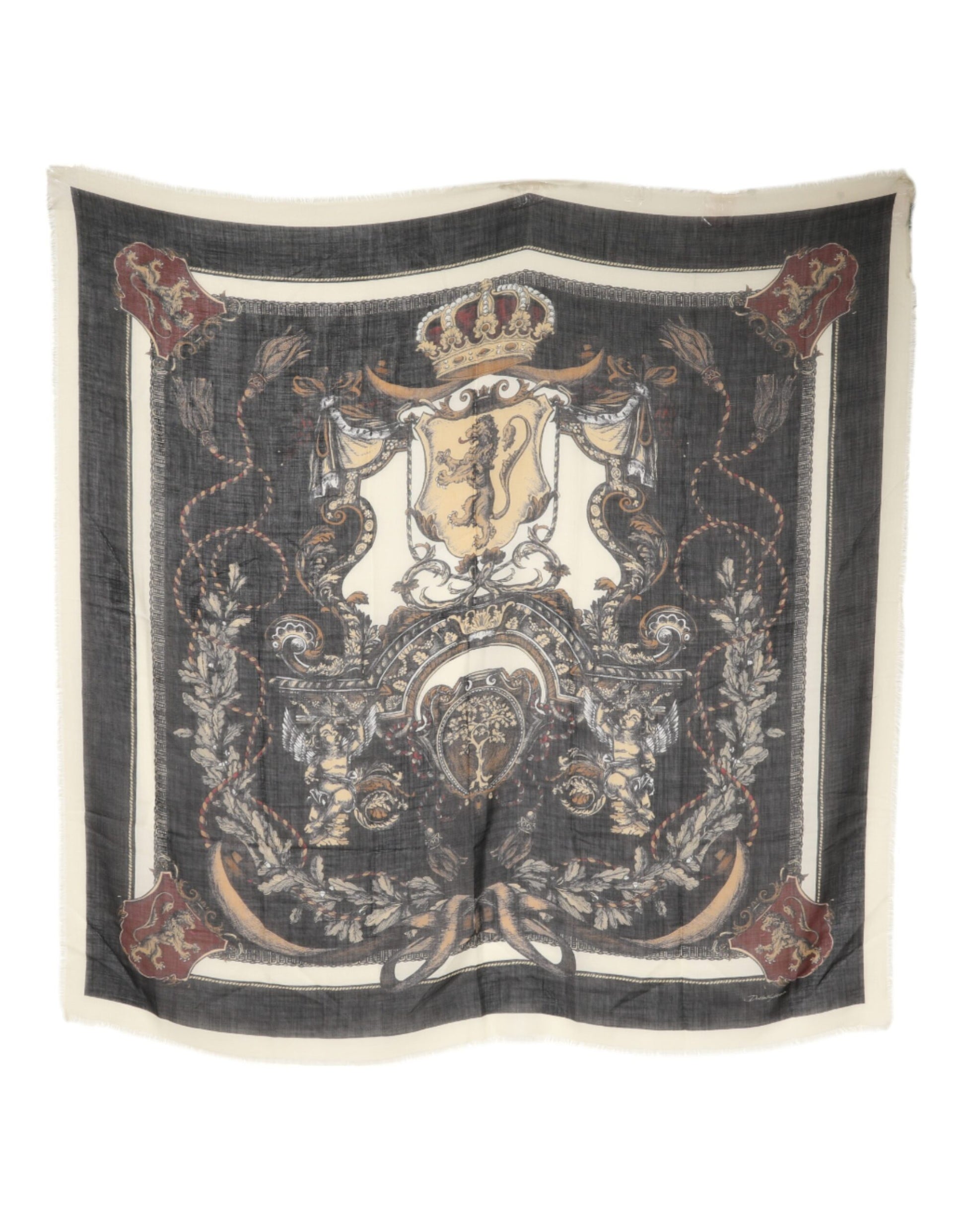Dolce & Gabbana Multicolor Printed Cashmere Foulard Scarf by Dolce & Gabbana