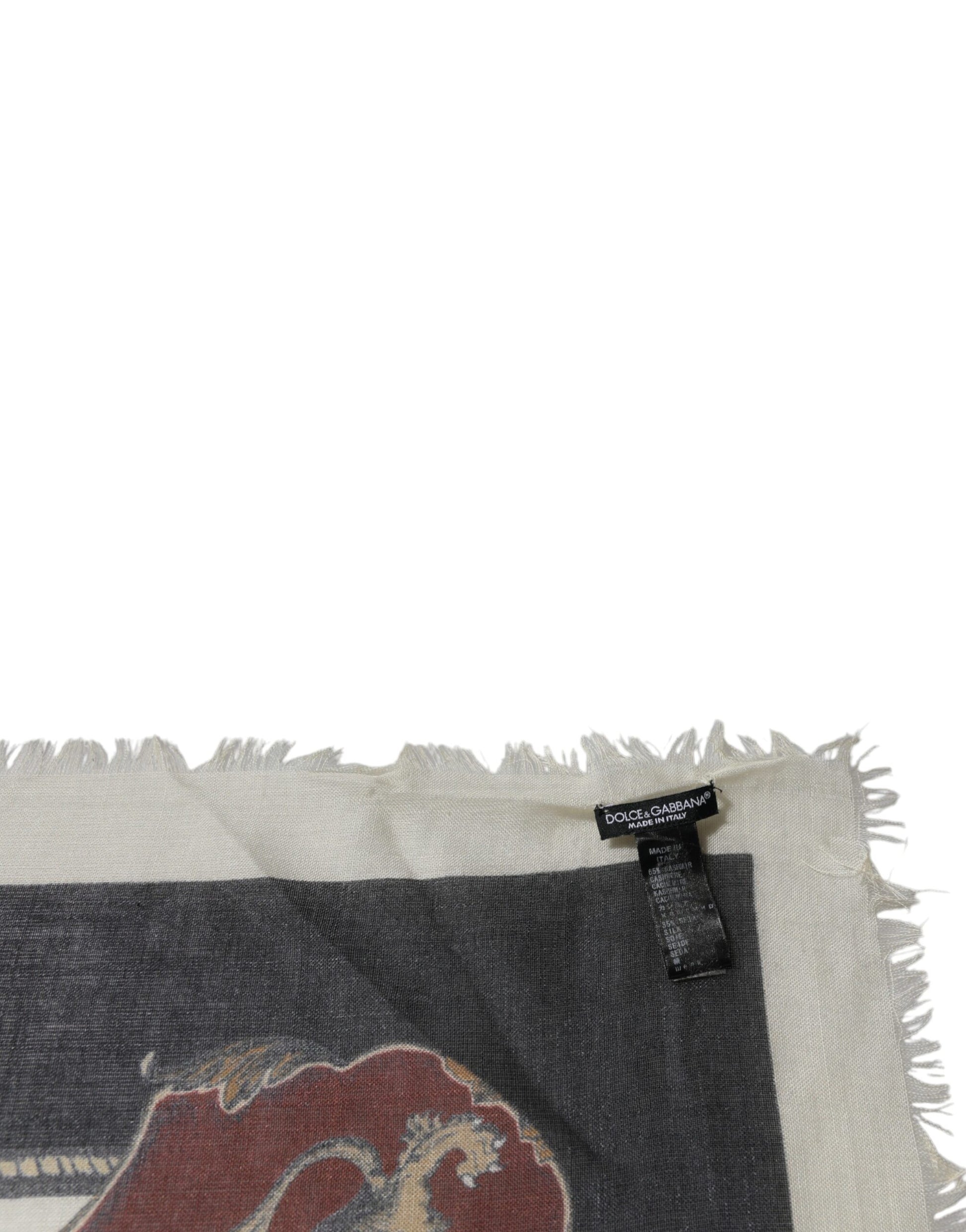 Dolce & Gabbana Multicolor Printed Cashmere Foulard Scarf by Dolce & Gabbana