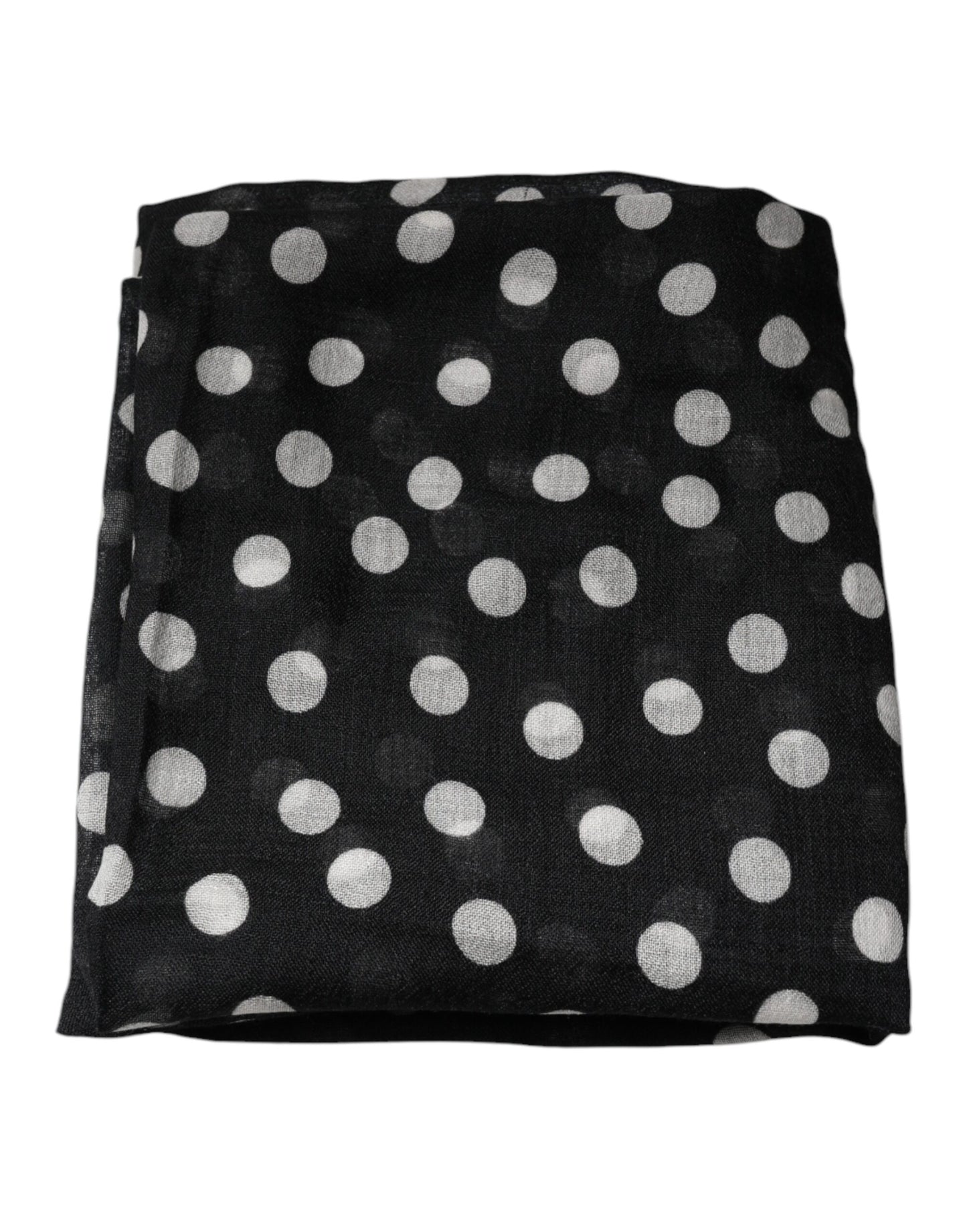 Dolce & Gabbana Black White Polka Dots Fringes Wrap Scarf by Dolce & Gabbana