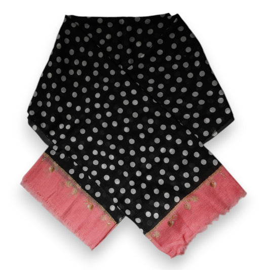 Dolce & Gabbana Black White Polka Dots Fringes Wrap Scarf by Dolce & Gabbana
