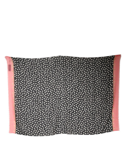 Dolce & Gabbana Black White Polka Dots Fringes Wrap Scarf by Dolce & Gabbana