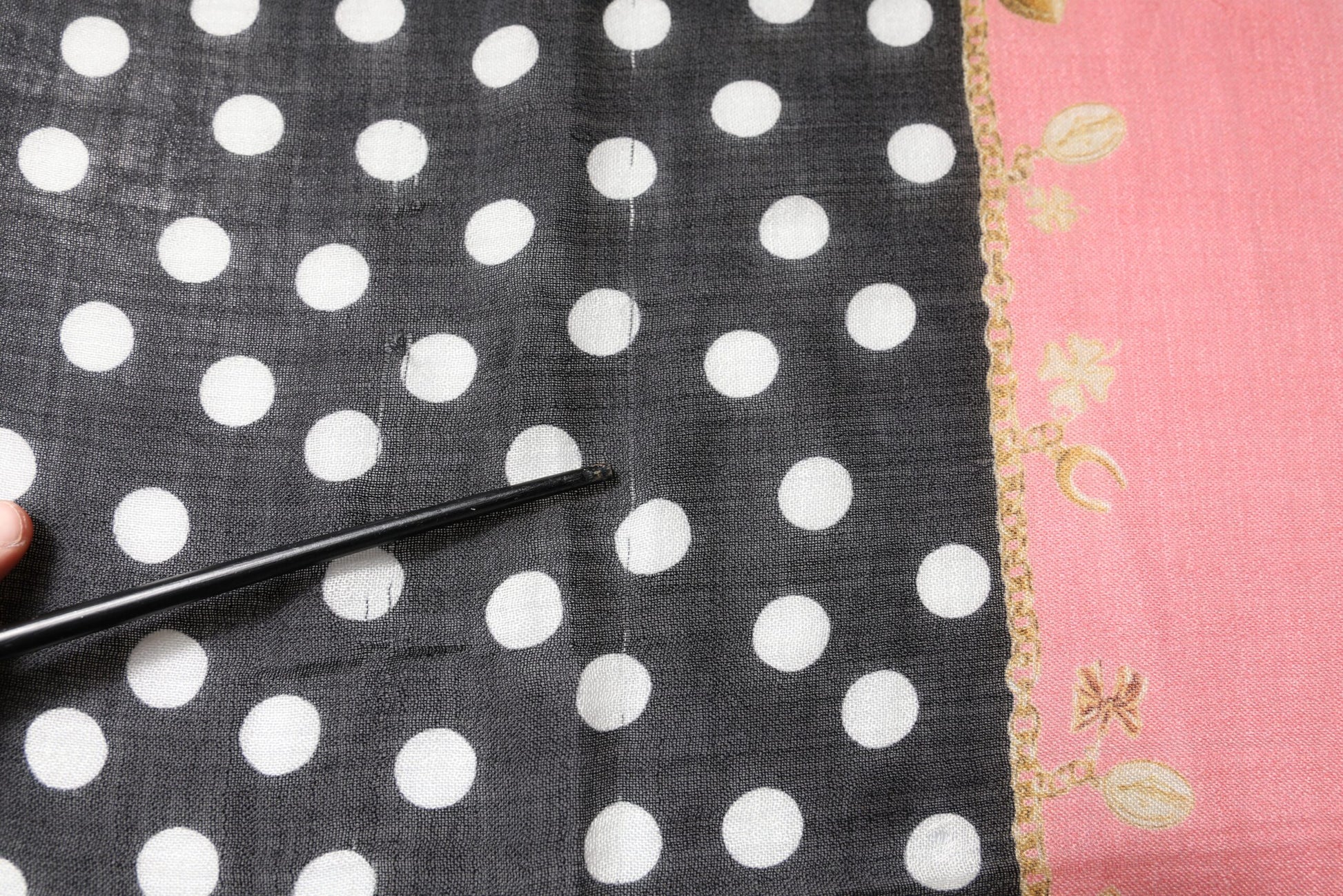 Dolce & Gabbana Black White Polka Dots Fringes Wrap Scarf by Dolce & Gabbana