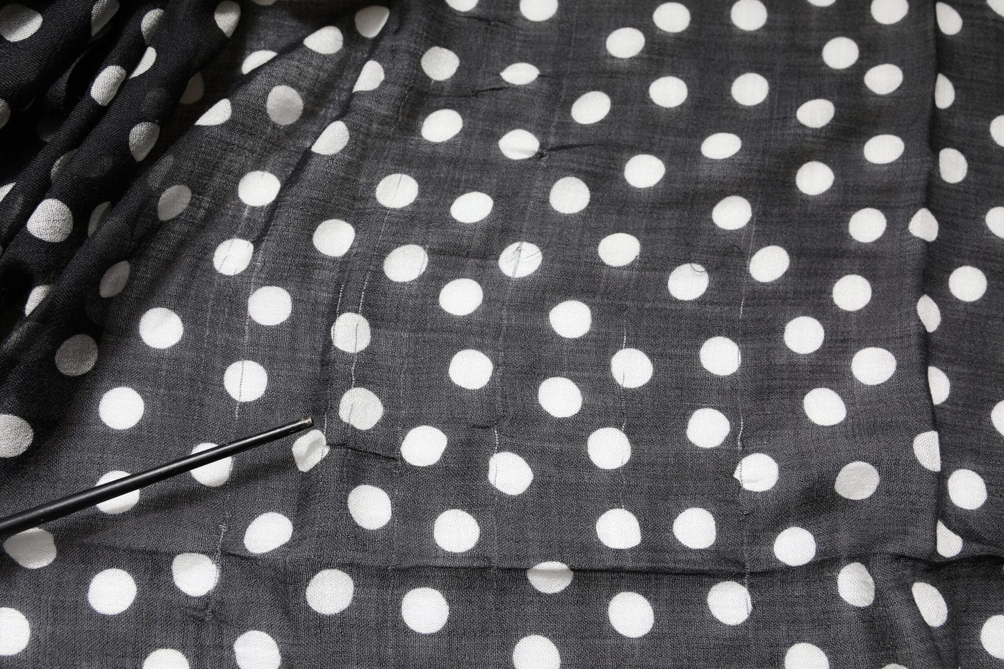 Dolce & Gabbana Black White Polka Dots Fringes Wrap Scarf by Dolce & Gabbana