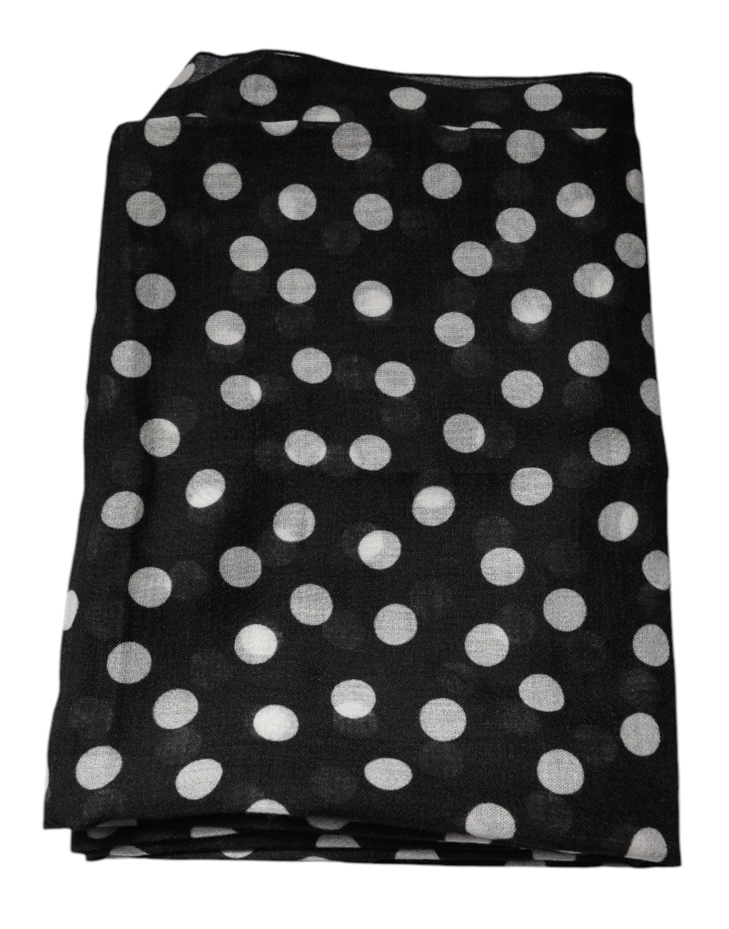 Dolce & Gabbana Black White Polka Dots Fringes Wrap Scarf by Dolce & Gabbana