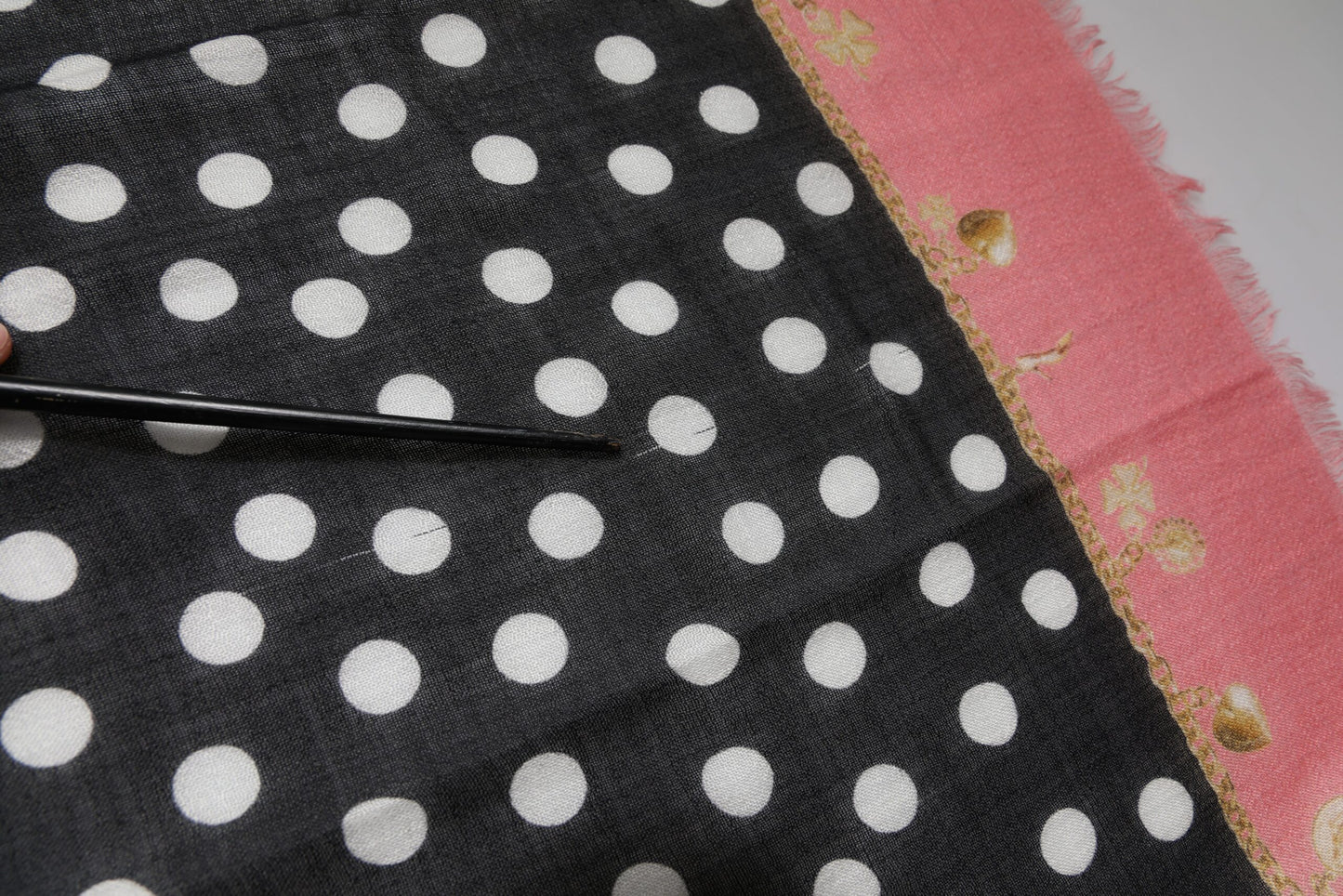Dolce & Gabbana Black White Polka Dots Fringes Wrap Scarf by Dolce & Gabbana