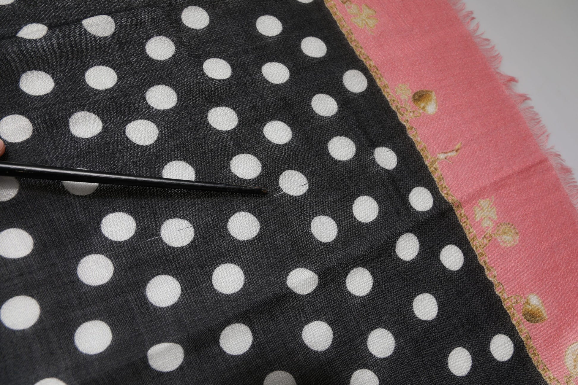 Dolce & Gabbana Black White Polka Dots Fringes Wrap Scarf by Dolce & Gabbana