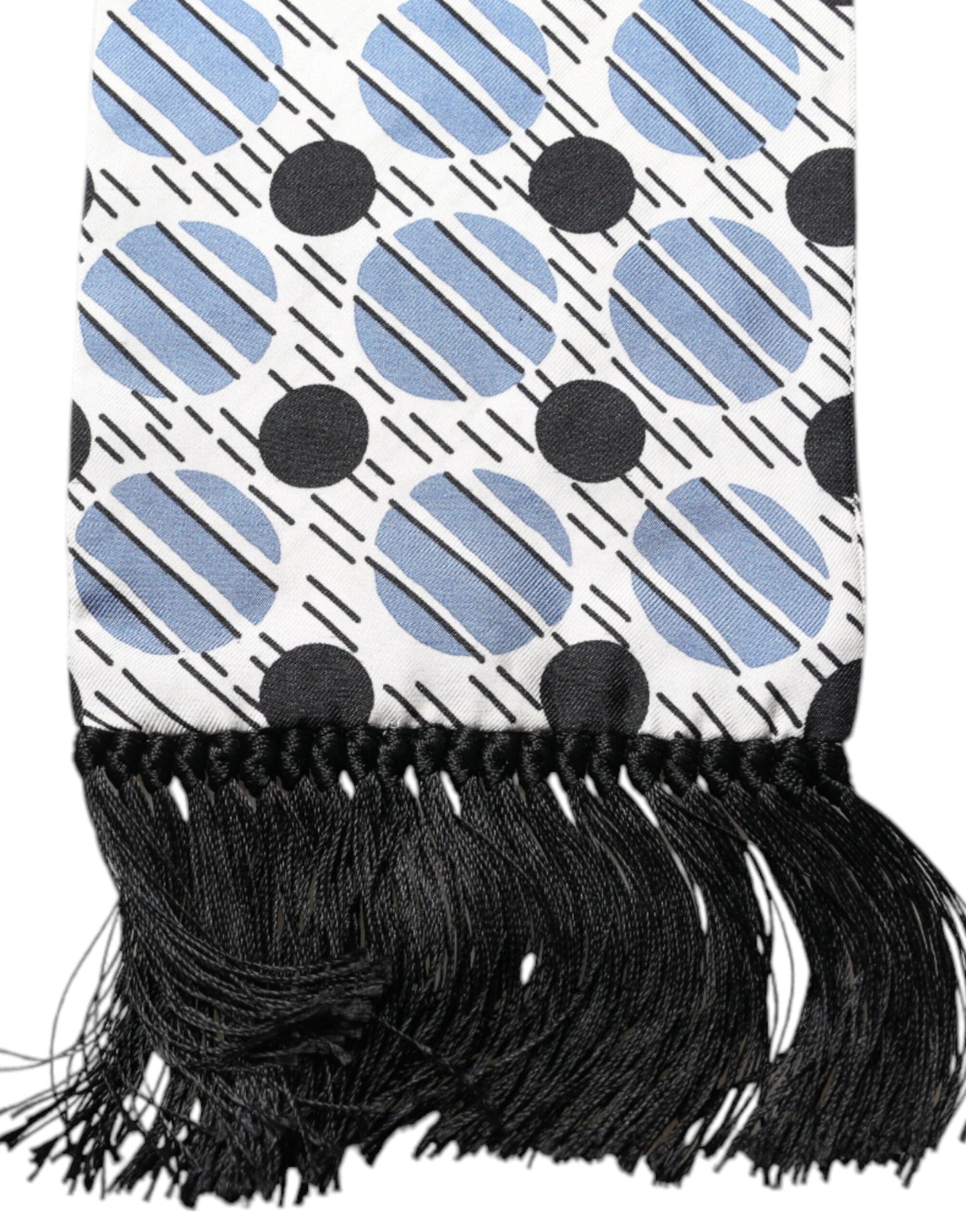 Dolce & Gabbana White Blue Polka Dotted Silk Skinny Scarf by Dolce & Gabbana