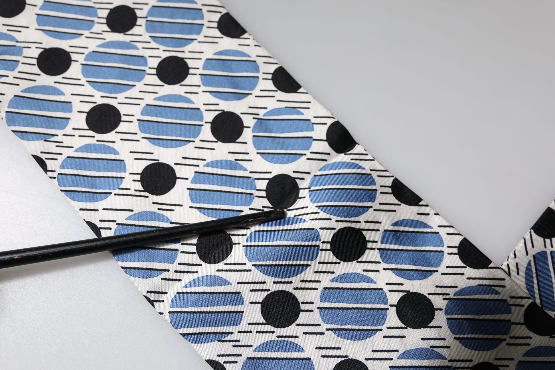 Dolce & Gabbana White Blue Polka Dotted Silk Skinny Scarf by Dolce & Gabbana