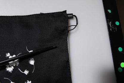 Dolce & Gabbana Black Floral Silk Square Wrap Shawl Scarf by Dolce & Gabbana