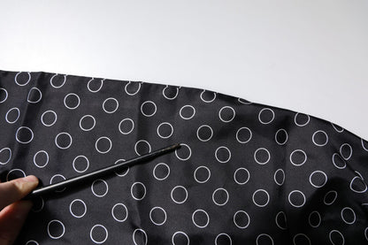 Dolce & Gabbana Black Circles Silk Fringes Shawl Wrap Scarf by Dolce & Gabbana