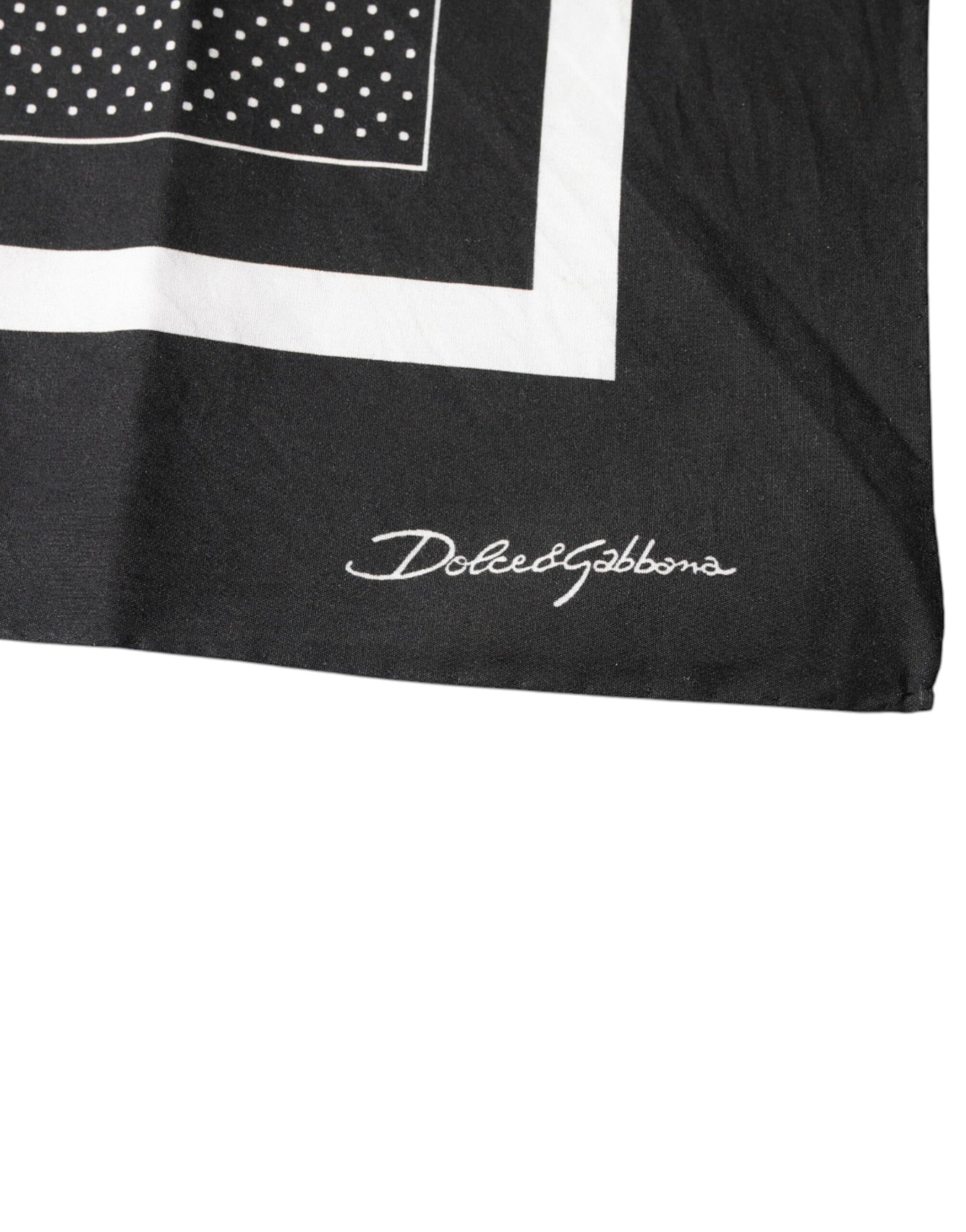 Dolce & Gabbana Black Polka Dots Cotton Handkerchief Scarf by Dolce & Gabbana
