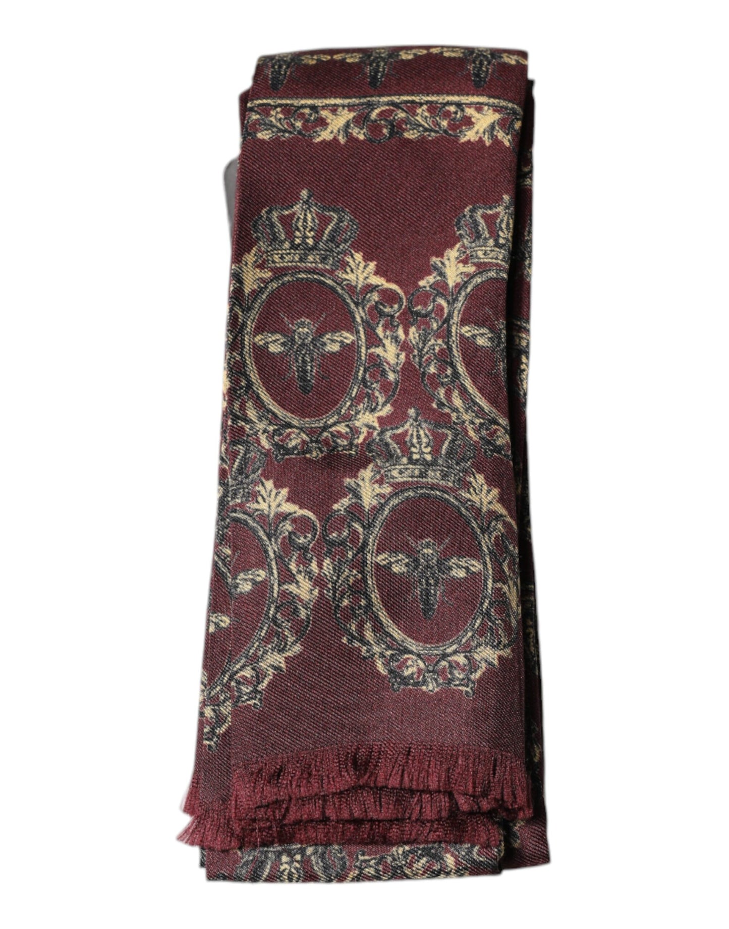 Dolce & Gabbana Bordeaux Printed Silk Neck Wrap Shawl Scarf by Dolce & Gabbana