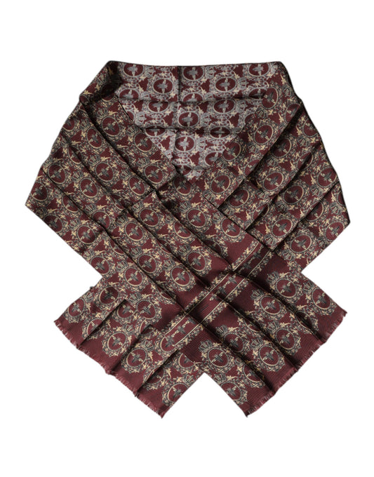 Dolce & Gabbana Bordeaux Printed Silk Neck Wrap Shawl Scarf by Dolce & Gabbana